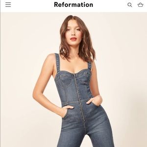 Reformation Kora Denim Jumpsuit